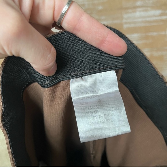Tuff Rider Front Zip Knee Patch Breeches Brown Equestrian Riding Womens 36 - Picture 5 of 5
